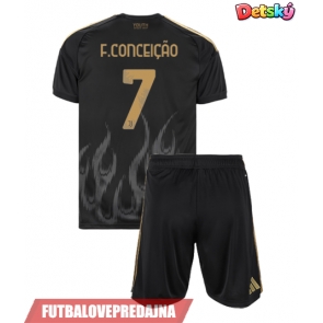 Lacne Dětský Futbalové dres Juventus Francisco Conceicao #7 2026-27 Krátky Rukáv - Tretina (+ trenírky)